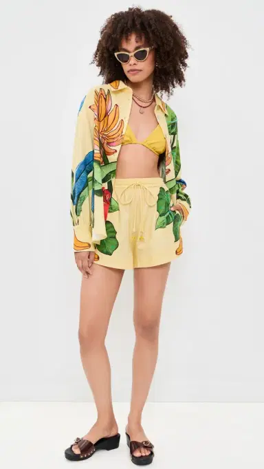 FARM Rio Yellow Banana Grapes Drawstring Shorts Banana Grapes Yellow | Thumbnail 5