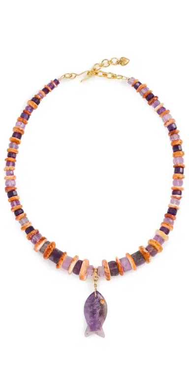 Brinker + Eliza Coastal Muse Necklace Amethyst/Shell | Thumbnail 1 Brinker + Eliza Coastal Muse Necklace Amethyst/Shell | Thumbnail 1