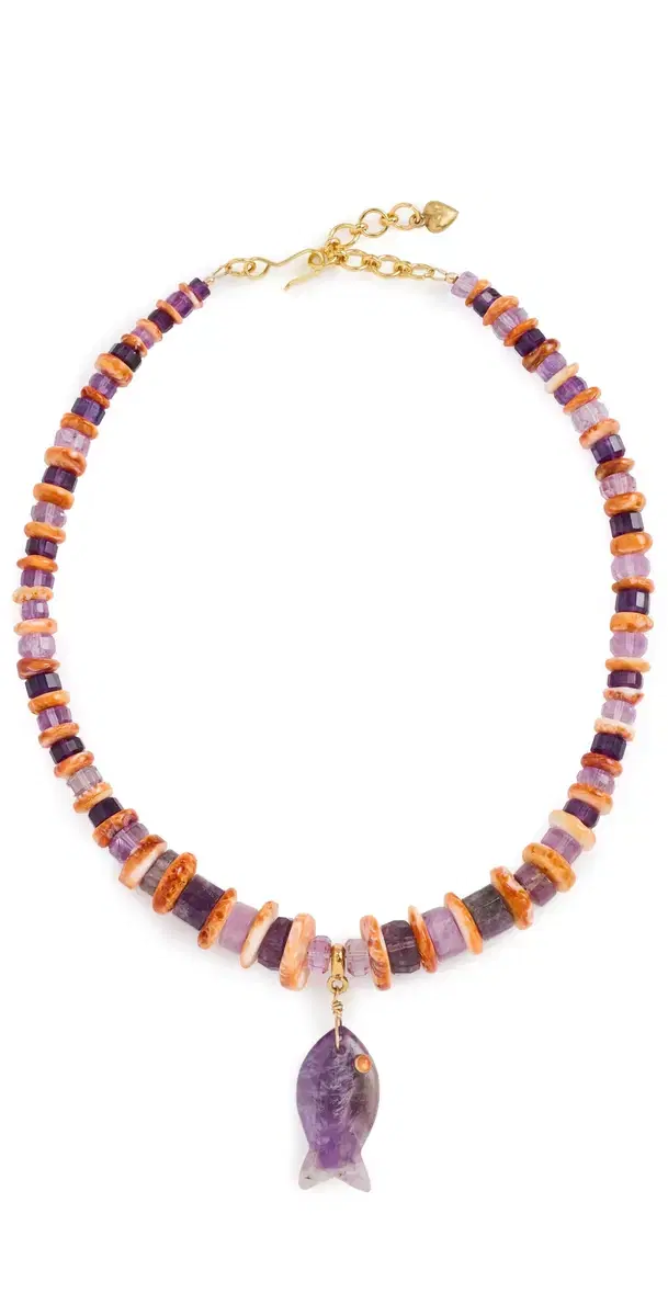 Brinker + Eliza Coastal Muse Necklace Amethyst/Shell One Size