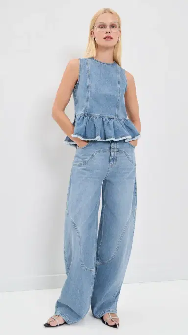 Baum und Pferdgarten Madinel Denim Top Forever Blue Denim 38 | Thumbnail 5