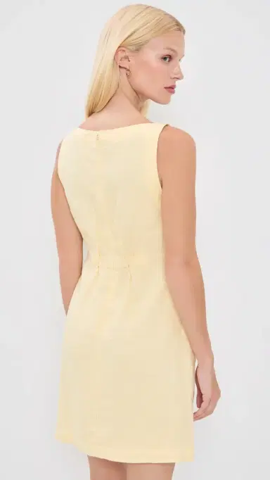 Madewell Boatneck Shirred Mini Dress in 100% Linen Candlelight 10 | Thumbnail 3 Madewell Boatneck Shirred Mini Dress in 100% Linen Candlelight 10 | Thumbnail 3