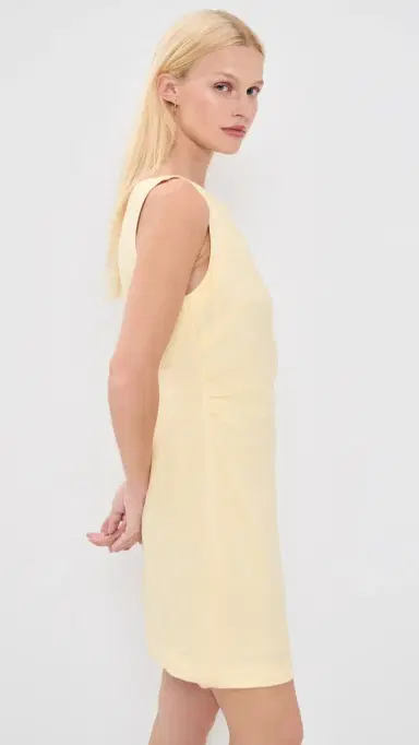 Madewell Boatneck Shirred Mini Dress in 100% Linen Candlelight 10 | Thumbnail 4 Madewell Boatneck Shirred Mini Dress in 100% Linen Candlelight 10 | Thumbnail 4