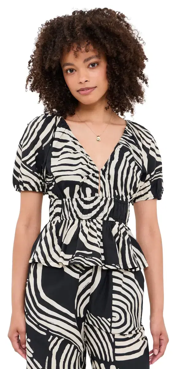 RAILS Argenta Blouse Onyx Waves