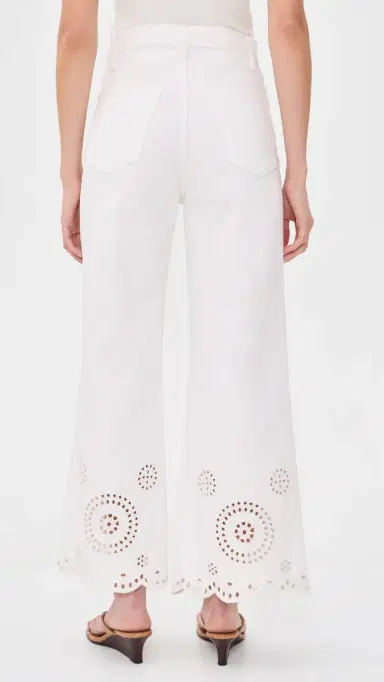 Frame The Eyelet Wide Flare Jeans White | Thumbnail 3 Frame The Eyelet Wide Flare Jeans White | Thumbnail 3