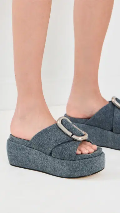 Marc Jacobs The Platform Sandals Medium Wash Indigo | Thumbnail 3