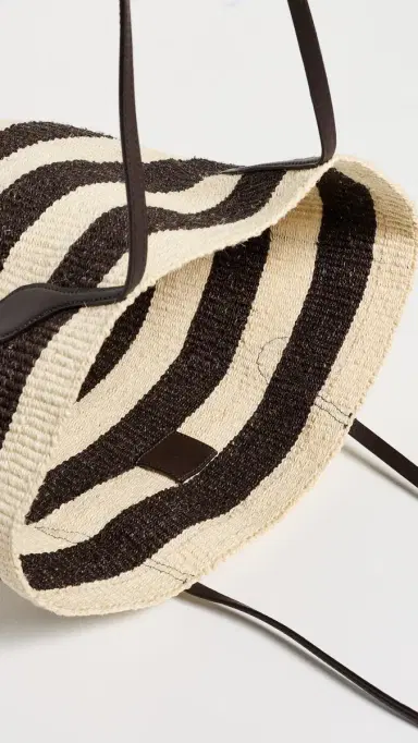Liffner Large Sprout Basket Tote Dark Brown/Cream Stripe One Size | Thumbnail 6 Liffner Large Sprout Basket Tote Dark Brown/Cream Stripe One Size | Thumbnail 6
