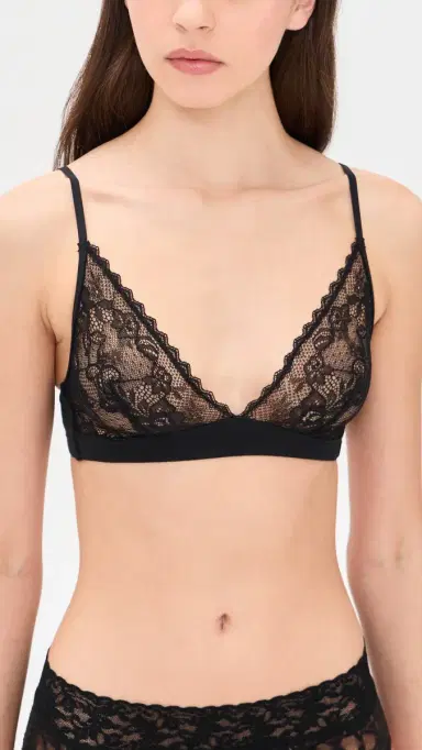 Stripe & Stare Eco ace Non Pad Triangle Bra Black | Thumbnail 2