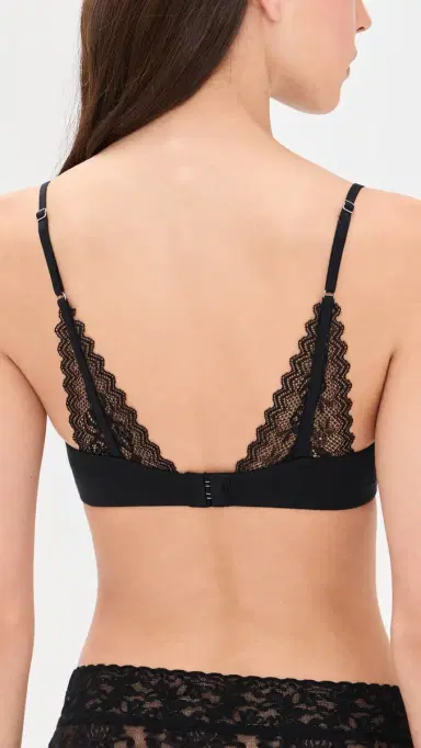 Stripe & Stare Eco ace Non Pad Triangle Bra Black | Thumbnail 3