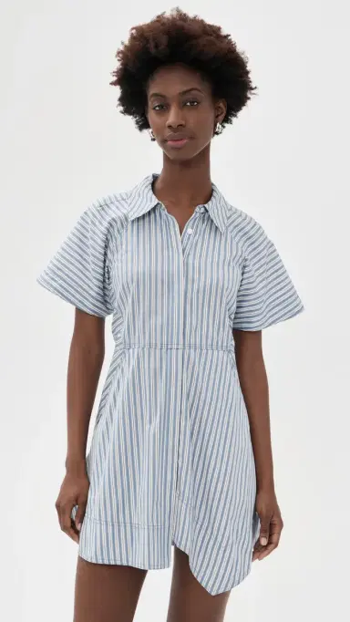 A.L.C. A. L.C. Julie Dress White/Steel Blue 8 | Thumbnail 2