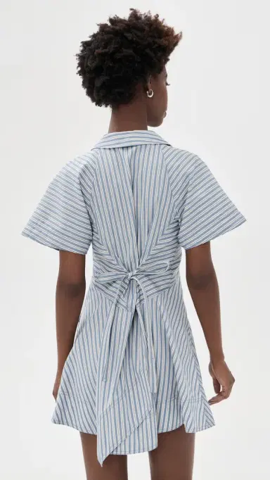 A.L.C. A. L.C. Julie Dress White/Steel Blue 8 | Thumbnail 3