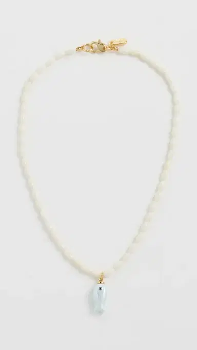Logan Tay Mother of Pearl Beaded Fish Necklace White One Size | Thumbnail 2