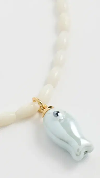 Logan Tay Mother of Pearl Beaded Fish Necklace White One Size | Thumbnail 4