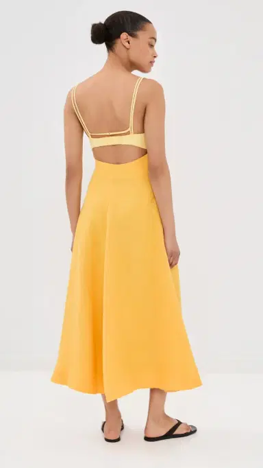 Simkhai Corabeth Colorblock Midi Dress Mango Multi M | Thumbnail 3 Simkhai Corabeth Colorblock Midi Dress Mango Multi M | Thumbnail 3