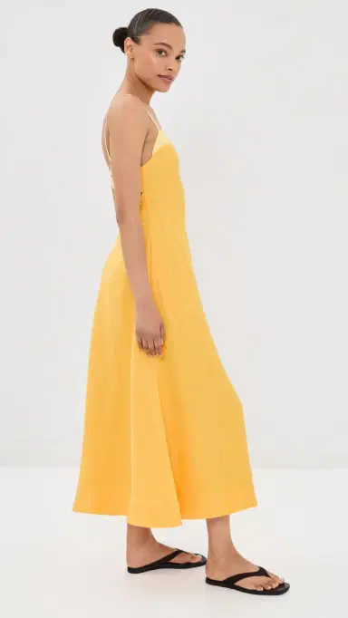 Simkhai Corabeth Colorblock Midi Dress Mango Multi M | Thumbnail 4 Simkhai Corabeth Colorblock Midi Dress Mango Multi M | Thumbnail 4