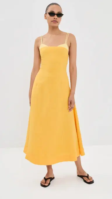 Simkhai Corabeth Colorblock Midi Dress Mango Multi M | Thumbnail 5 Simkhai Corabeth Colorblock Midi Dress Mango Multi M | Thumbnail 5