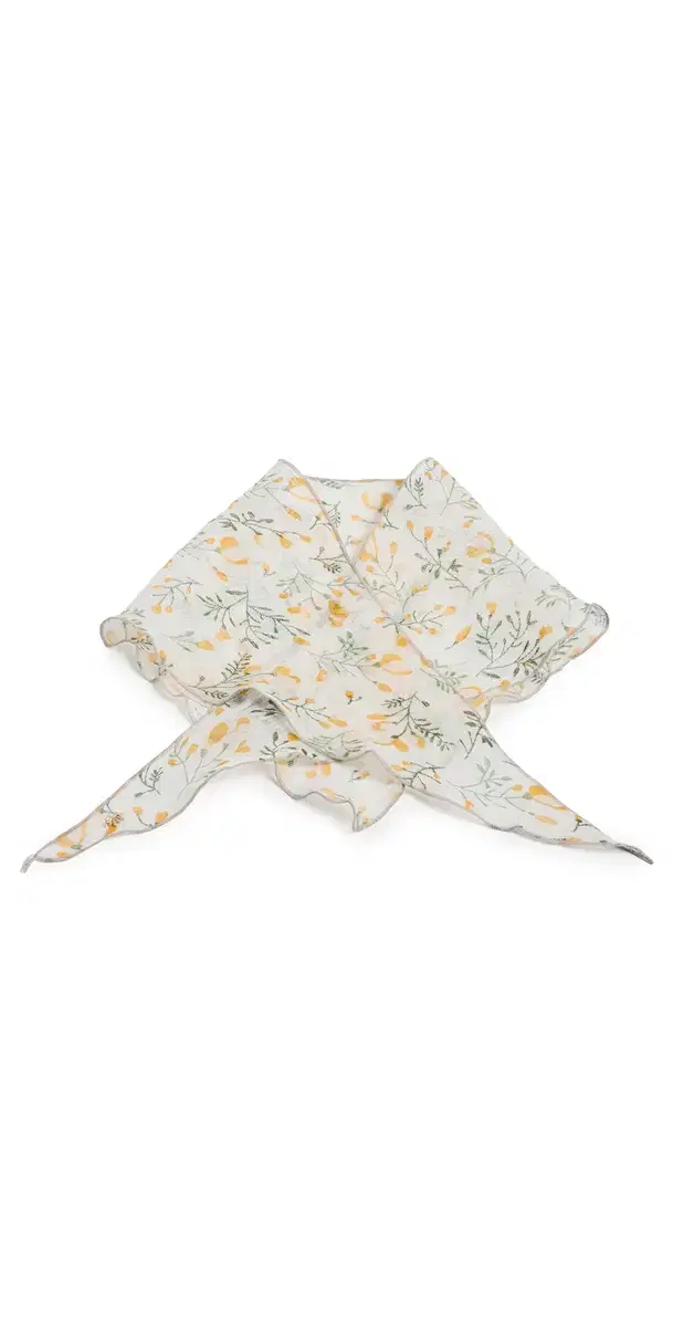 Lele Sadoughi Linen Triangle Scarf Sunshine Floral One Size