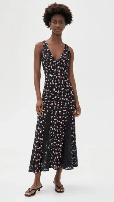 Damson Madder Genevieve Midi Dress Rose 8 | Thumbnail 2