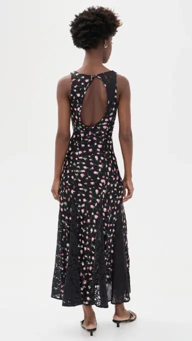 Damson Madder Genevieve Midi Dress Rose 8 | Thumbnail 3
