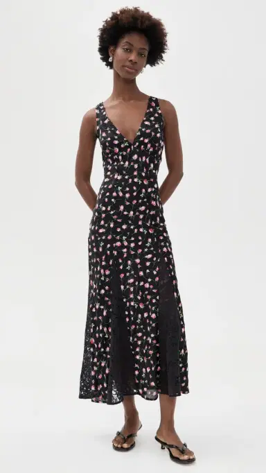 Damson Madder Genevieve Midi Dress Rose 8 | Thumbnail 5