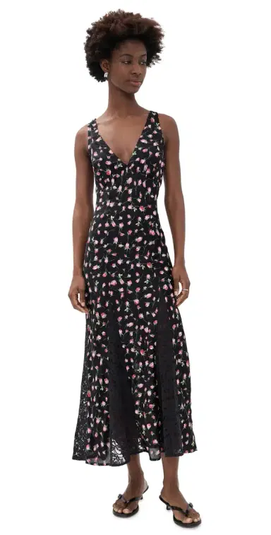 Damson Madder Genevieve Midi Dress Rose 8 | Thumbnail 1