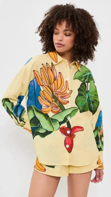 Farm Rio Banana Grapes Shirt Banana Grapes Yellow | Thumbnail 2