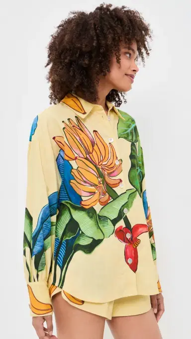 Farm Rio Banana Grapes Shirt Banana Grapes Yellow | Thumbnail 4