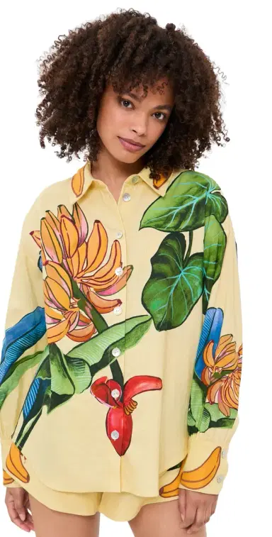 Farm Rio Banana Grapes Shirt Banana Grapes Yellow | Thumbnail 1