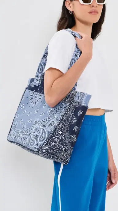 Call It By Your Name Sac Picnic Tote Bag Chambray/Navy One Size | Thumbnail 3