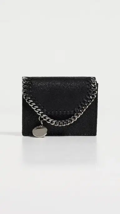 Stella McCartney Falabella Faux Shaggy Deer Trifold Wallet Black One Size | Thumbnail 2