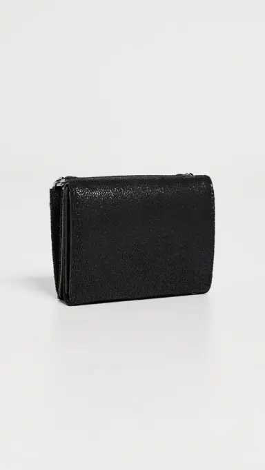 Stella McCartney Falabella Faux Shaggy Deer Trifold Wallet Black One Size | Thumbnail 3