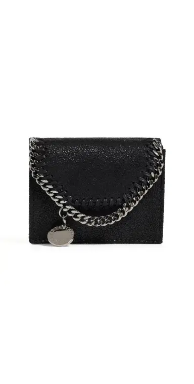 Stella McCartney Falabella Faux Shaggy Deer Trifold Wallet Black One Size | Thumbnail 1