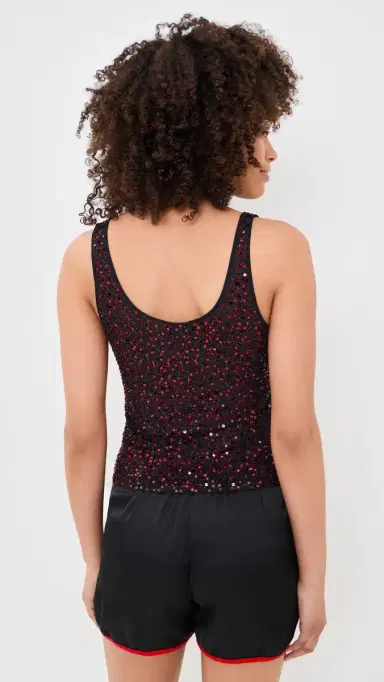 Leslie Amon Cherry Tank Top Black and Red | Thumbnail 3