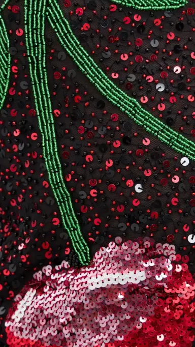 Leslie Amon Cherry Tank Top Black and Red | Thumbnail 6