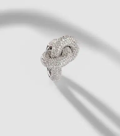 Engelbert Legacy Knot Big 18kt white gold ring with diamonds | Thumbnail 5
