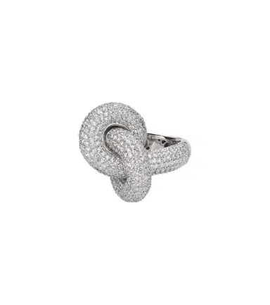 Engelbert Legacy Knot Big 18kt white gold ring with diamonds | Thumbnail 1