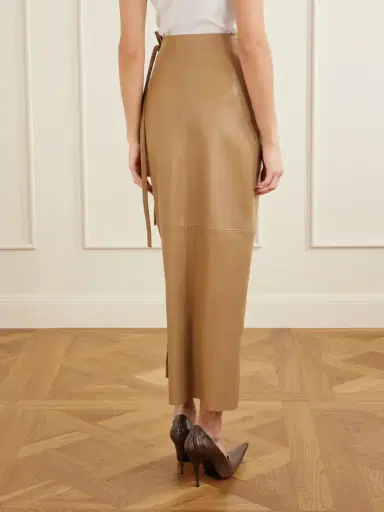 Nour Hammour Paneled Leather Maxi Wrap Skirt | Thumbnail 4 Nour Hammour Paneled Leather Maxi Wrap Skirt | Thumbnail 4