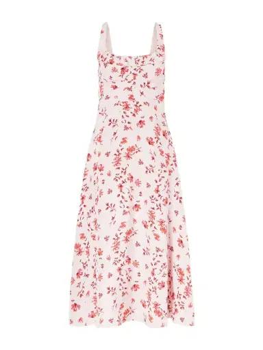 Emilia Wickstead Verena Ruched Floral-print Silk Midi Dress | Thumbnail 1 Emilia Wickstead Verena Ruched Floral-print Silk Midi Dress | Thumbnail 1