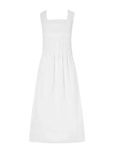 Loretta Caponi Lalla Ruched Broderie Anglaise-trimmed Cotton-poplin Maxi Dress | Thumbnail 1