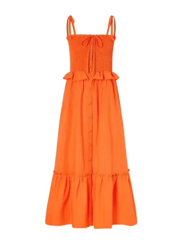 Loretta Caponi Alberica Ruffled Tiered Shirred Cotton-poplin Midi Dress