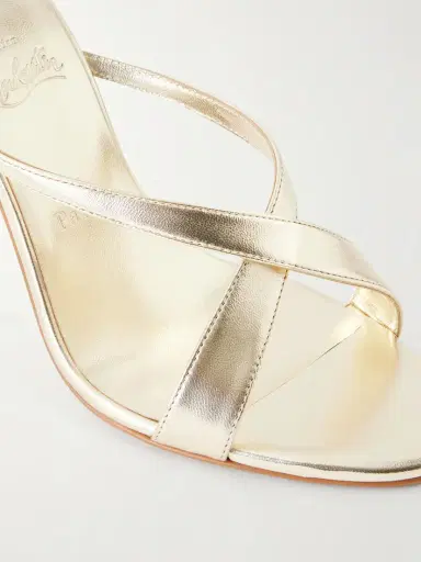 Christian Louboutin Mulazee Cross 100 Metallic Leather Mules | Thumbnail 5