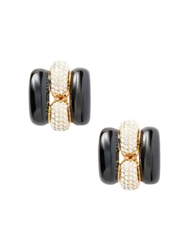 Valentino Garavani Pas Plus Crystal-embellished Enamel Earrings | Thumbnail 1 Valentino Garavani Pas Plus Crystal-embellished Enamel Earrings | Thumbnail 1