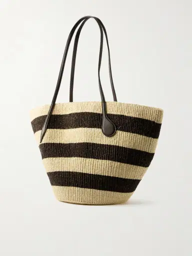 Liffner Leather-trimmed Striped Sisal Tote | Thumbnail 4 Liffner Leather-trimmed Striped Sisal Tote | Thumbnail 4