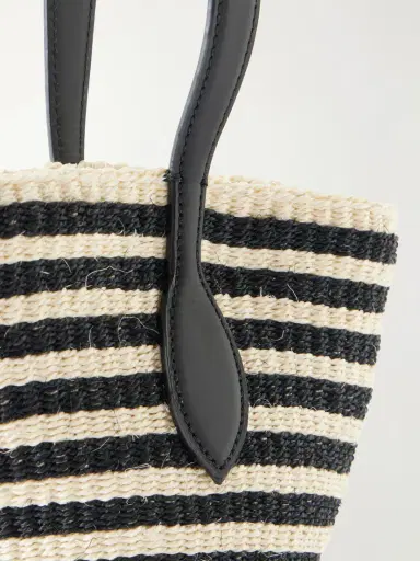Liffner Sprout Leather-trimmed Striped Sisal Bucket Bag | Thumbnail 5 Liffner Sprout Leather-trimmed Striped Sisal Bucket Bag | Thumbnail 5
