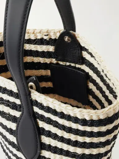 Liffner Sprout Leather-trimmed Striped Sisal Bucket Bag | Thumbnail 6 Liffner Sprout Leather-trimmed Striped Sisal Bucket Bag | Thumbnail 6