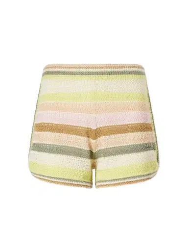 Zimmermann Indra Striped Crocheted Cotton Shorts | Thumbnail 1