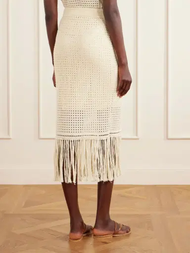 Zimmermann Indra Fringed Crocheted Cotton Maxi Skirt | Thumbnail 4