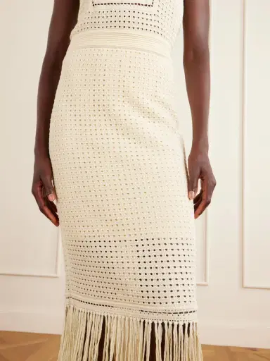 Zimmermann Indra Fringed Crocheted Cotton Maxi Skirt | Thumbnail 5