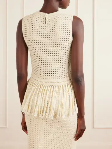 Zimmermann Indra Fringed Crocheted Cotton Tank Top | Thumbnail 3
