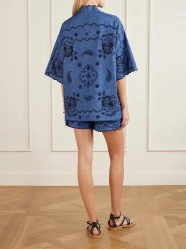 Zimmermann Aster Embroidered Denim Shirt | Thumbnail 3 Zimmermann Aster Embroidered Denim Shirt | Thumbnail 3