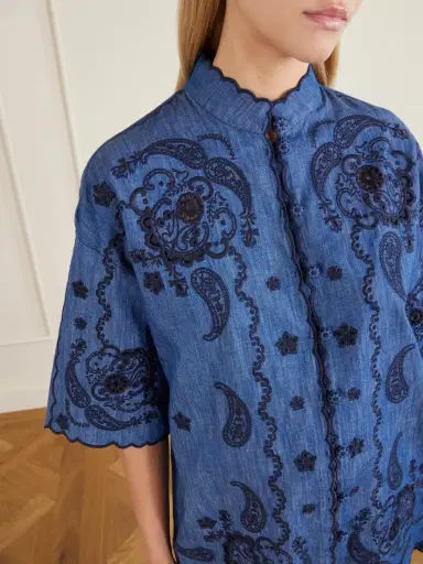 Zimmermann Aster Embroidered Denim Shirt | Thumbnail 4 Zimmermann Aster Embroidered Denim Shirt | Thumbnail 4